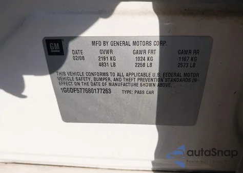 2008 Cadillac Cts Standard z USA, uszkodzony, nr VIN 1G6DF577680177263